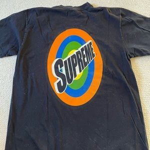 SUPREME tee SHOUT SPIN style. Short sleeve black cotton Men's Large.